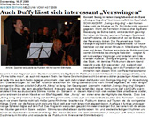 Presseartikel vom Konzert in Schwandorf/Fronberg
